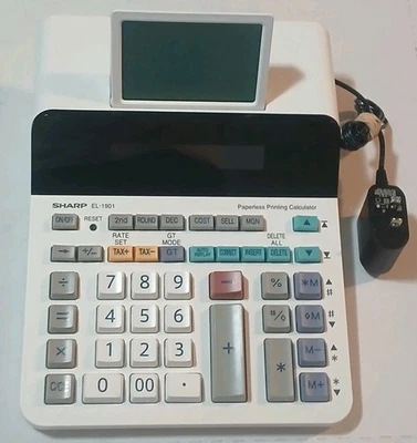 Sharp EL-1901 Paperless Printing Calculator Accounting TESTED Working Business - Image 1 of 4