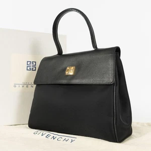 GIVENCHY 4G logo handbag mixed material grained leather black In good condition - Picture 1 of 12