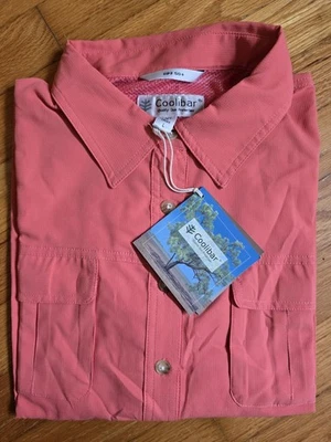 Camisa Coolibar Abotonada Para Hombre L Coral UPF 50 Protección Solar Ventilada - Pesca Foto 1 de 4