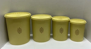4er Set Tupperware Stapelkanister Set Ernte Gold Vintage - Bild 1 von 8