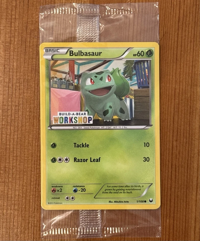 Bulbasaur 1/108, NM Sealed Promo, Build-A-Bear Stamp, BW Era, Pokemon TCG Card - Image 1 of 2
