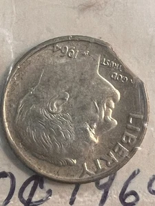 1964 Roosvelt Dime CLIPPED CLIP silver dime - Picture 1 of 4