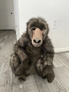 E&J Classic Baboon Large 20”Stuffed Monkey Life-Like Face Hong Kong Vintage Rare - Picture 1 of 5