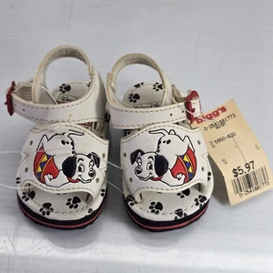 Vintage 90er neu aus altem Lagerbestand SELTEN Disney 101 Dalmations Baby Kleinkind Größe 1 Schnalle Sandalen - Bild 1 von 15