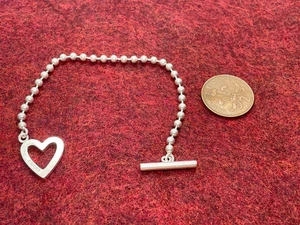 BRACCIALE GUCCI ARGENTO 925 CUORE CATENA A LEVETTA VINTAGE 19 CM 19 CM PRE AMATO POSSEDUTO - Foto 1 di 5