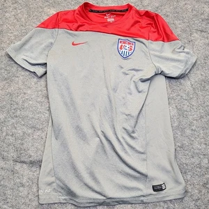Nike Soccer Jersey Mens Large Gray Red Shirt Team US Dri-Fit World Cup - Picture 1 of 9
