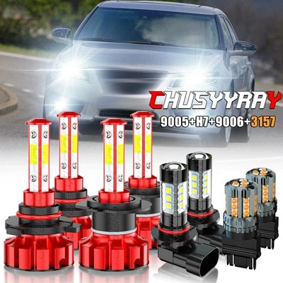 For SAAB 9-5 2010 2011 8X LED Headlight Hi/Lo + Fog + Daytime Running Light Bulb - Image 1 of 4