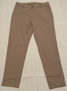 Pantalone Lululemon Classic Fit Commission uomo 31 x 29 kaki Warpstream tasche zip - Foto 1 di 18