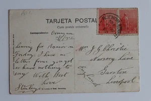 Argentina 1912?  Postal Plaza 25 de Mayo Buenos Aires Garston Liverpool Reino Unido - Imagen 1 de 2