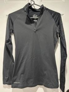 Nike Pro Combat Shirt Small Fitted Therma Fit Quarter Zip Langarm Schwarz - Bild 1 von 10