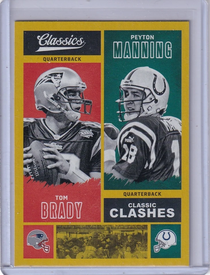 TOM BRADY/PEYTON MANNING 2017 Panini Classics ClassicClashes Gold Patriots/Colts - Image 1 of 2