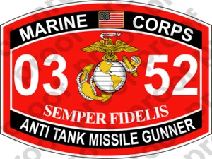 STICKER USMC MOS 0352 ANTI TANK MISSILE GUNNER N CAMPAIGN ooo USMC Lisc No 20187 - Picture 1 of 7