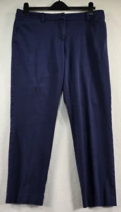 41 pantaloni biancospino donna 12 blu gamba dritta vita media lavaggio scuro misto cotone - Foto 1 di 8