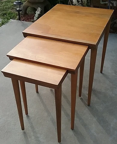 Russell Wright / Leslie Conant Ball 3 Nesting Table Set Mid Century Modernmates Cover