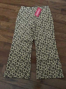 New Gymboree Girls Kitty Glamour Brown Knit Cheetah Print Pants Size 4 4T - Picture 1 of 8
