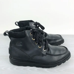 Botas de cuero negras Sorel Madson Youth talla 3 impermeables sin usar, en caja, NY2996-011 - Imagen 1 de 11