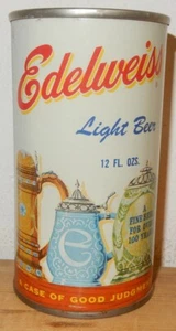 EDELWEISS Light Beer gerade Stahldose. Emty Bierdose für Sammler!! - Bild 1 von 2