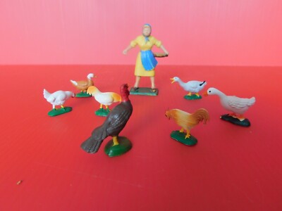 LOT Animaux De La Ferme Starlux – Canards, Coqs, Fermière – Échelle 1:32
