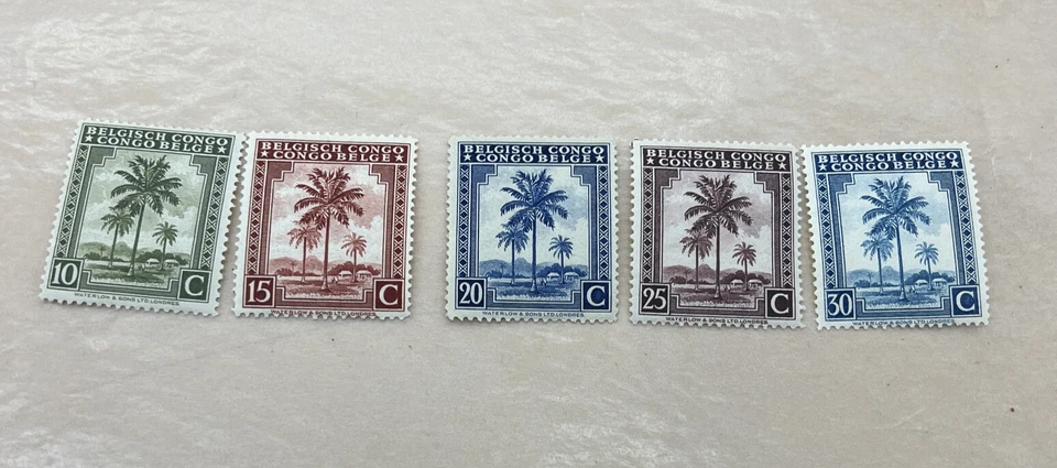 ‘42 CONGO BELGE-BELGISCH CONGO. Rare & Collectible Stamp MNH/MH  Look 👀5 Stamps - Image 1 of 4