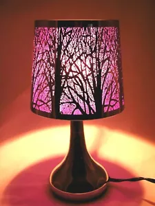 Stainless Steel Table Touch Lamp, Tree 12.6" (Purple) Silver color Shade & Base - Picture 1 of 4