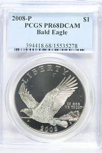 2008 P Bald Eagle Commemorative Silver Dollar Coin PR68DCAM PCGS - Picture 1 of 2