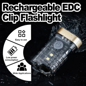 Multifunction Dimming Flashlight Small Keychain Pocket Rechargeable Waterproof - Picture 1 of 10