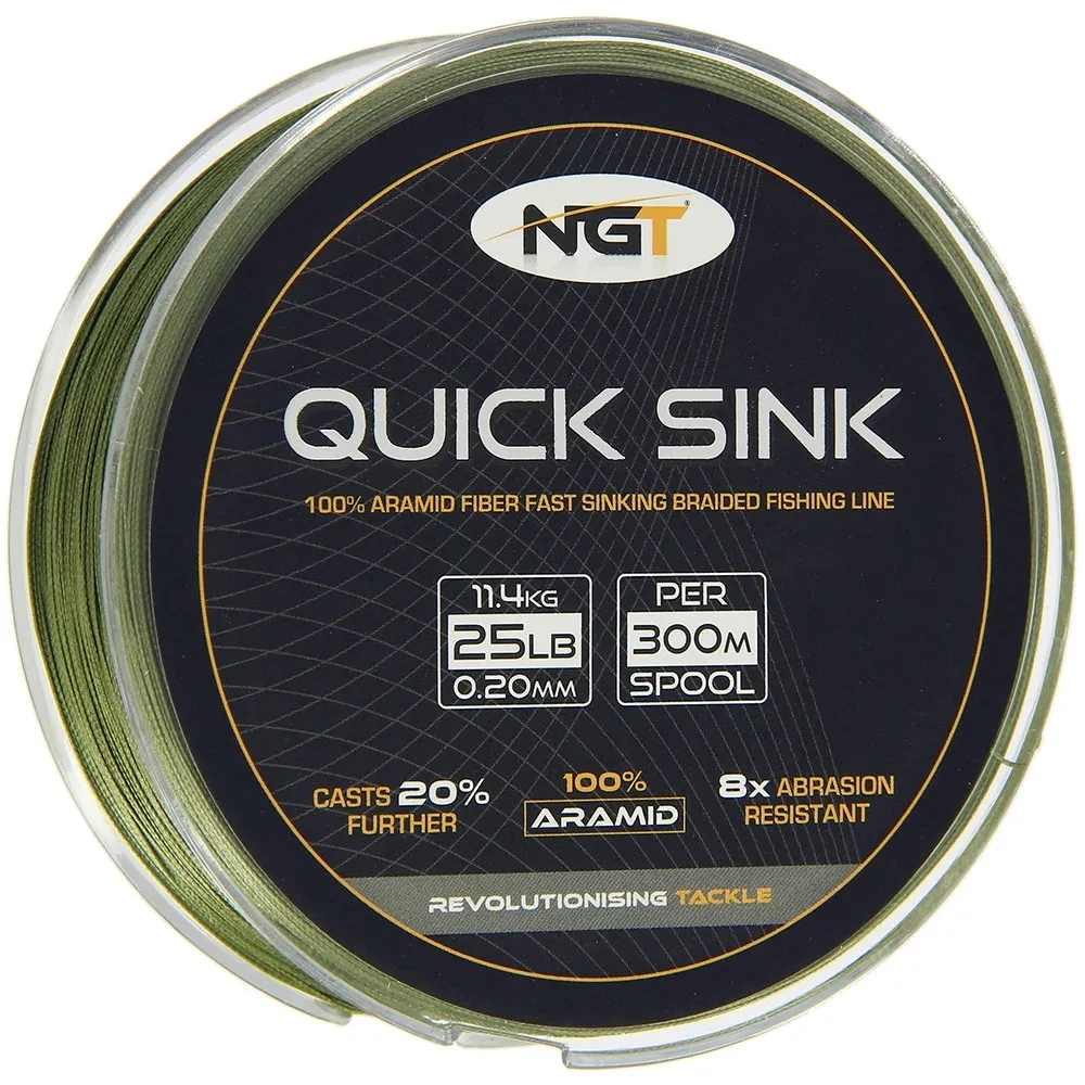 Braid Fishing Line Nash Baseline Sinking Braid UV Yellow 30lb/0.28mm