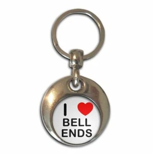 B*ll Ends I Love Heart Round Metal Key Ring (37mm x 37mm) - Picture 1 of 2