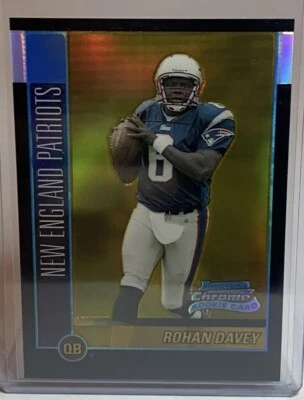 2002 Bowman Chrome Gold Rookie Refractor Rohan Davey Patriots #/50 LSU MVP RC - Image 1 of 4