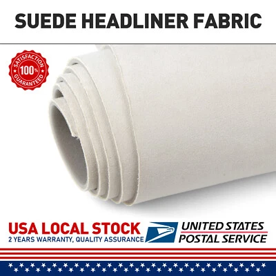 79"X60" Gamuza Beige Auto Techo Forro Tapicería Techo Tela Respaldo Espuma Foto 1 de 4