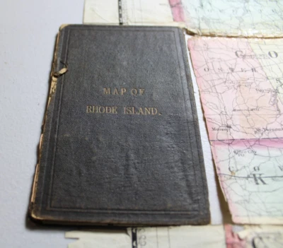 Mapa de bolso dobrado de RHODE ISLAND de 1871 - Imagem 1 de 4