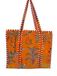 Bolso de Mano Indio Terciopelo Acolchado Hecho a Mano Correa Grande Hombro Bolso de Compras Mujeres - Imagen 1 de 3
