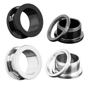 Pair Surgical Steel Ear Plugs Gauges Earrings Flesh Tunnel Expander Piercing - Picture 1 of 5