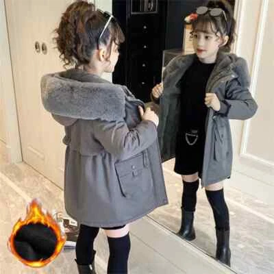 -30° Abrigos de Algodón para Niñas Invierno Chaquetas de Terciopelo Niños Prendas exteriores Abrigo Parkas Foto 1 de 4
