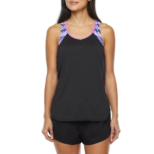 Traje de baño blusa geométrica Zeroxposur tallas S, M precio de venta sugerido por el fabricante 54,00 USD Acai - Imagen 1 de 3