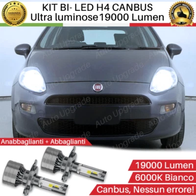 KIT FULL LED PER FIAT PUNTO EVO LAMPADE A LED H4 6000K BIANCO GHIACCIO NO ERRORE - Immagine 1 di 4