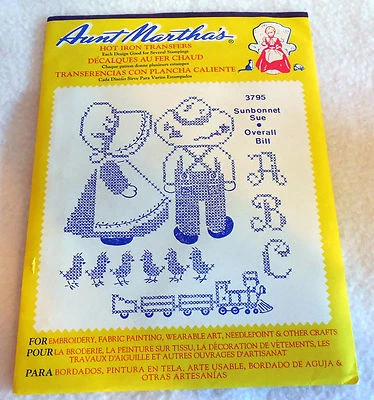 Aunt Martha 3795 Sunbonnet Sue Overall Bill Embroidery Transfer pattern  - Image 1 of 2