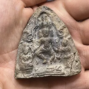 Unique Ancient Tibetan Terracotta Amulet Depicting A Buddha - Picture 1 of 7