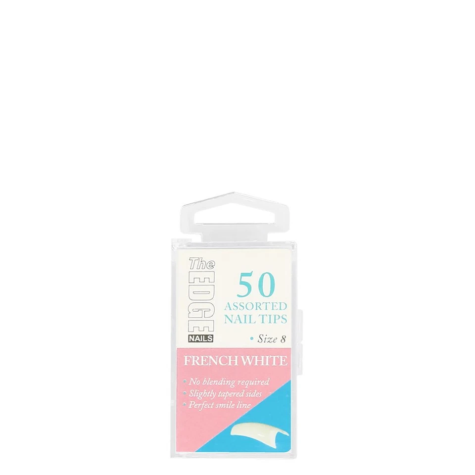 The Edge Nails French White Assorted Nail Tips Size 8 (50 Pack) - Imagen 1 de 1