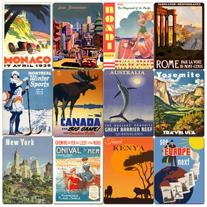 Vintage Classic Retro Tourism Holiday Travel Advert Poster Metal Sign 15 x 20cm - Picture 1 of 100