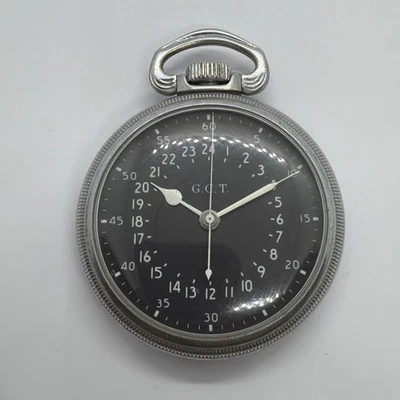 WWII Hamilton GCT 4992B 22J Military Navigation Hack Pocket Watch 24HR Dial Runs - Image 1 of 4