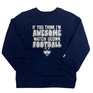 UConn Huskies Toddler Blue Football Sweatshirt by Russell Sports - Sizes 2T-5T - Picture 1 of 4