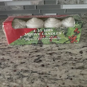 Votivkerzen Vintage 4er Set Vanille Rauchfrei Tropffrei Geruchlos Neu im Karton - Bild 1 von 6