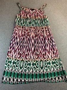 Style & Co. Mini Dress Women XL Multicolor Abstract Print Sleeveless A-Line Boho - Picture 1 of 9