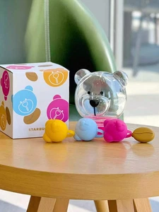 New China Starbucks 2024 Summer Dopamine color Bear Head Shaped Ice Cube Set - Picture 1 of 5