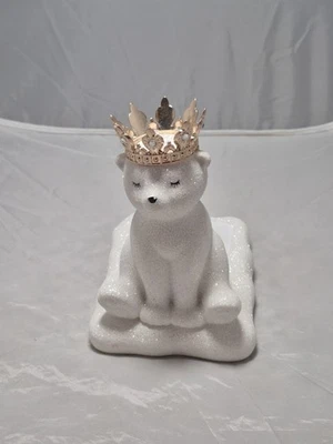 Soporte para jabón espumoso Bath & Body Works cerámica corona dorada brillo polar oso cachorro Foto 1 de 4