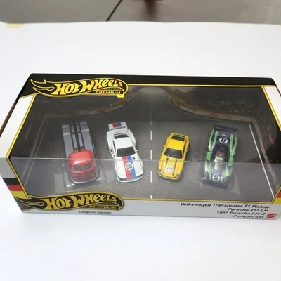HOT WHEELS GERMAN RACERS PORSCHE 917 LH 911 R 935 T1 PICKUP DIORAMA HRT54 NUOVO - Immagine 1 di 4