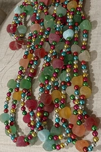 Guirnalda de caramelo de gota de goma de Navidad con cuentas multicolores azucaradas 3 hebras de 6 pies - Imagen 1 de 4