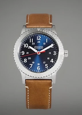 Reloj Pulsera COACH Cuarzo Hombre Diseñador Cuero Marrón 42mm, 3ATM Resistente al Agua. Foto 1 de 4