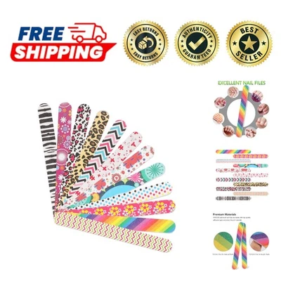 Limas de uñas de doble cara - 12 tablas de esmeril coloridas para uñas acrílicas y naturales Foto 1 de 4